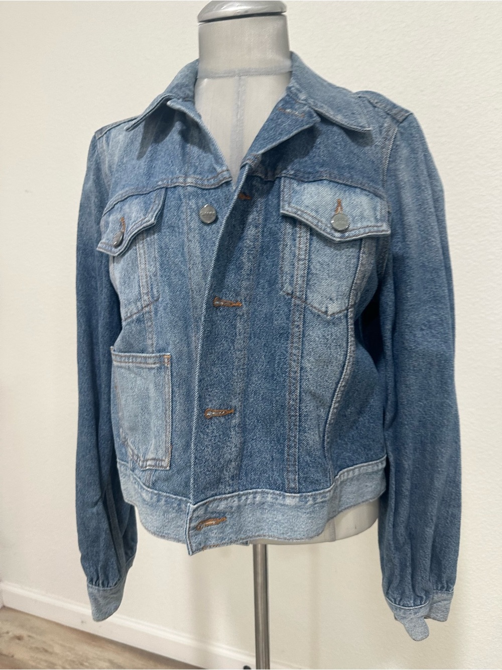 Ganni Two-Tone Blue Denim Jacket
